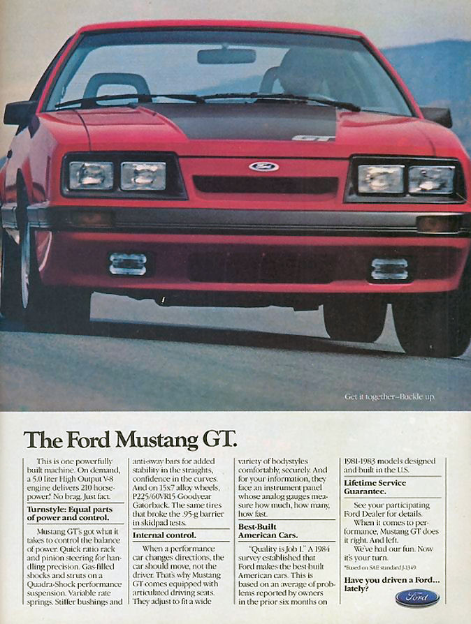 1985 Ford Mustang Advertising